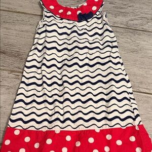 Beebay Navy and Red Striped Dress w/polkaDots 2T New England Patriots SuperBowl